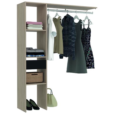 Elysee Armadio In Legno, 3 Ripiani, 1 Cassetto, Un Guardaroba: 138x40x180 - Foto 5