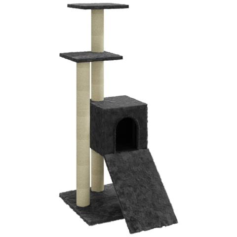 Albero Per Gatti Con Tiragraffi In Sisal Grigio Scuro 92 Cm - Foto 2