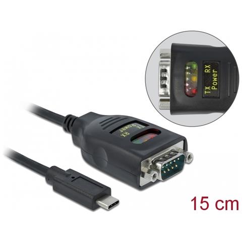 Adattatore Delock Usb Type-c A 1 X Seriale Rs-232 Db9 Con Protezione Esd Da 15 Kv - Foto 2