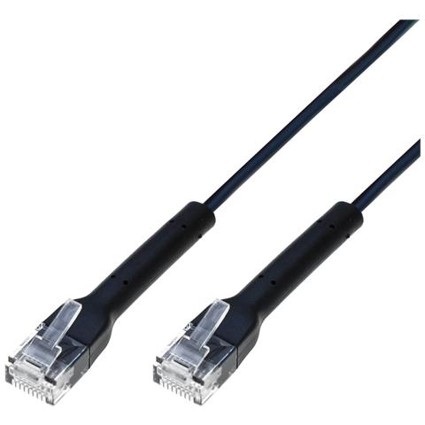 Cavo Slim Patch Di Rete Pieghevole In Rame Cat. 6a U /utp 1m Nero - Foto 1