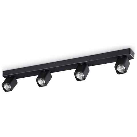 Spot Contemporaneo Rudy Alluminio Nero 4 Luci Gu10 35w 3000k Ip20 - Foto 1