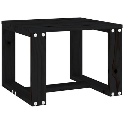 Tavolino Da Giardino Nero 40x38x28,5 Cm Legno Massello Pino - Foto 2