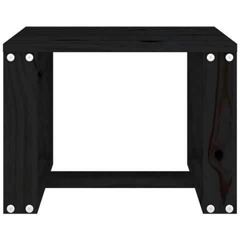 Tavolino Da Giardino Nero 40x38x28,5 Cm Legno Massello Pino - Foto 3
