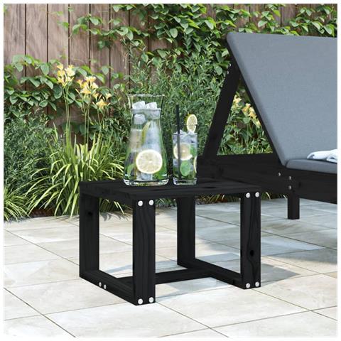 Tavolino Da Giardino Nero 40x38x28,5 Cm Legno Massello Pino - Foto 1