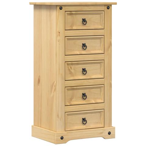 Comodino Corona 53x39x103 Cm In Legno Massello Di Pino - Foto 2