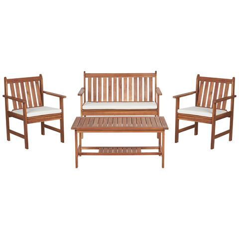 Set Di Divani Legno D'acacia Bianco Sporco Altidona - Foto 2