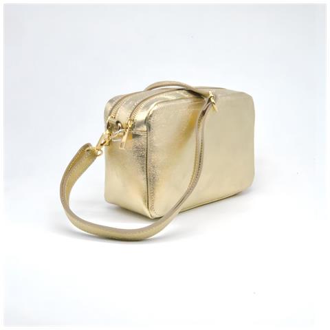 Borsa A Tracolla Roma - Beige - Pelle Di Vitello Dollaro - 24x9x15 Cm - Foto 2