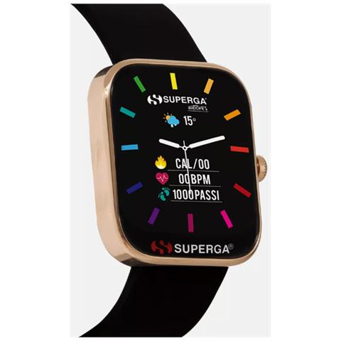 Smartwatch SWT-STC003 Bluetooth Cassa Goldrose 42 mm in Alluminio con Doppio Cinturino Nero e Bianco - Foto 2