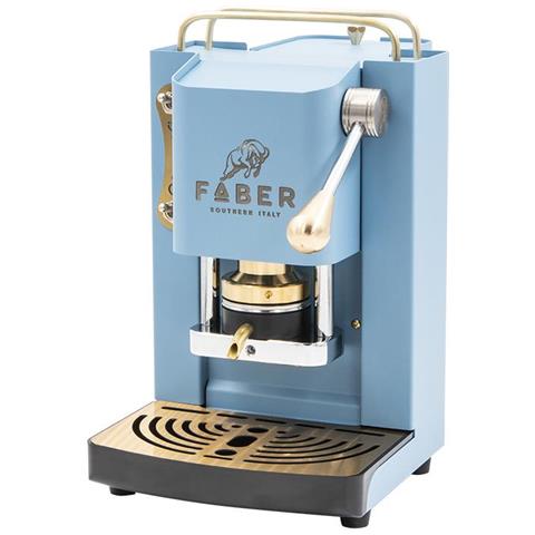 MINI PRO DELUXE - MACCHINA PER CAFFE CON PRESSACIALDA IN OTTONE - TELAIO INTERAMENTE IN ACCIAIO TURCHESE OPACO - Foto 1