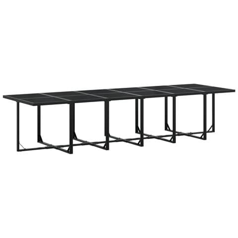 Set Da Pranzo Da Giardino 17 Pz Con Cuscini Nero In Polyrattan - Foto 2
