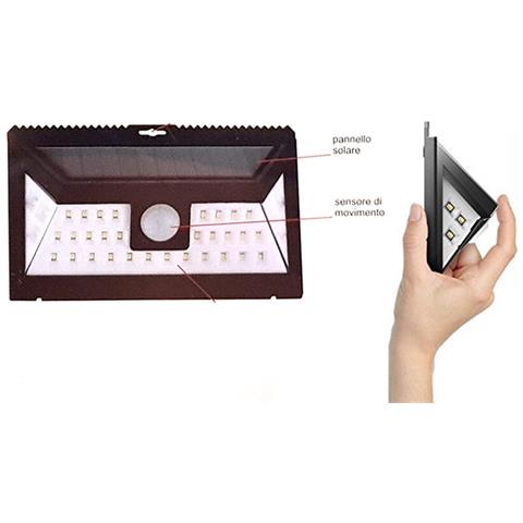 Faretto 32 Led Solare Esterno Lampada Giardino Faretti Sensore Movimento Luce - Foto 1