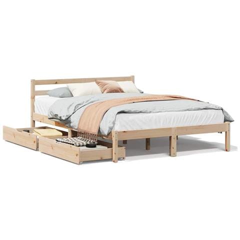 Letto senza Materasso 120x200 cm in Legno Massello di Pino - Foto 1