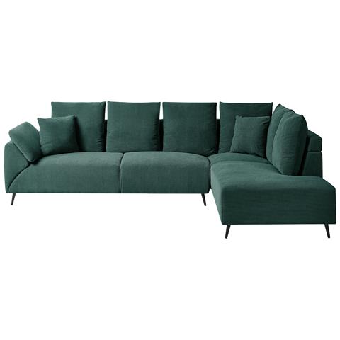 Divano Angolare 4 Posti Lunner Velluto A Coste Verde Scuro Lato Sinistro - Foto 9