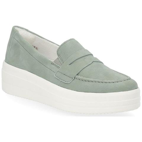 Green Casual Closed Loafers Mocassino Pelle Scamosciata /nabuk Scarpe Donna Verde Eu 38, D1c05-52 - Foto 1