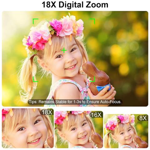 Fotocamera Digitale 4k / 48mp /zoom Digitale 18x /messa A Fuoco Automatica /doppia Fotocamera Scheda Di Memoria Da 32 Gb Pink - Foto 7