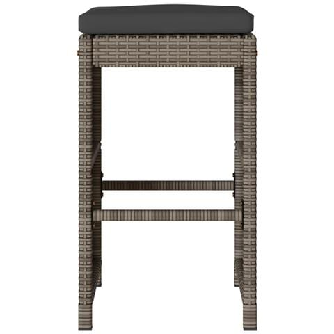 Sgabelli Bar da Giardino con Cuscini 6 pz Grigi in Polyrattan - Foto 9