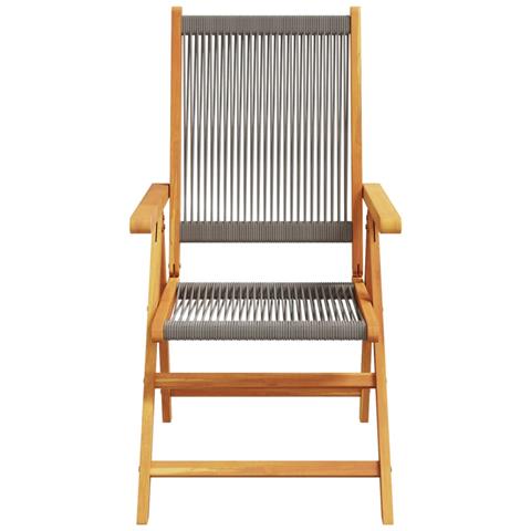 Sedie da Giardino Reclinabili 6pz Grigie Legno Massello Acacia - Foto 10