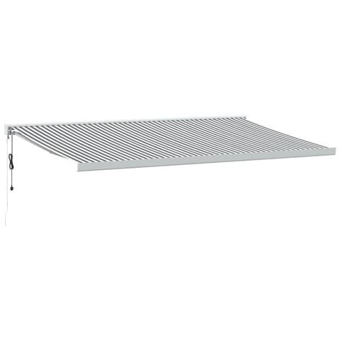 Tenda Retrattile Antracite E Bianca 5x3 M Tessuto E Alluminio - Foto 2