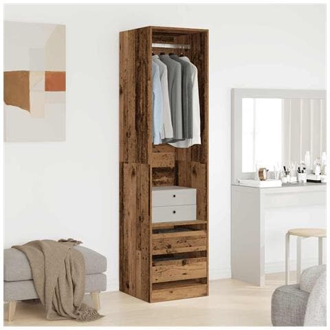 Armadio Legno Antico 50x50x200 Cm In Legno Multistrato - Foto 3