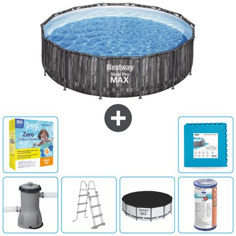 Piscina Fuori Terra - In Giro - 427x107 Cm - Grigio - Include Accessori Coordinati Cb34 - Foto 1