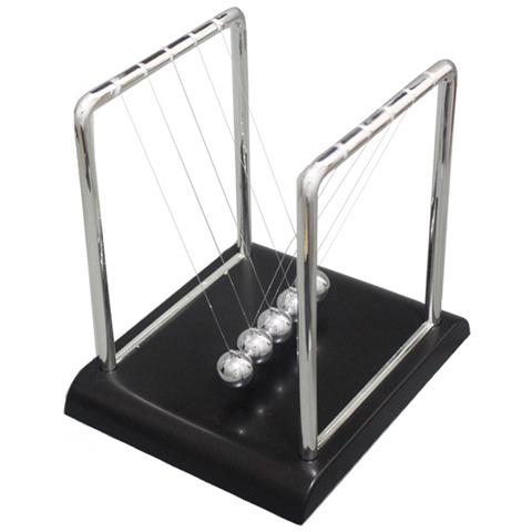 Palline Dell'equilibrio Di Newton's Cradle Con Base, Giocattoli Da Scrivania Black - Foto 2