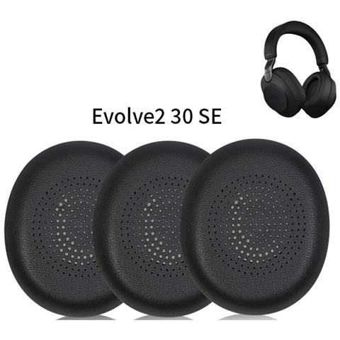 Cuscinetti Auricolari In Pelle Proteica Nera Per Jabra Evolve2 30 Se - Foto 2