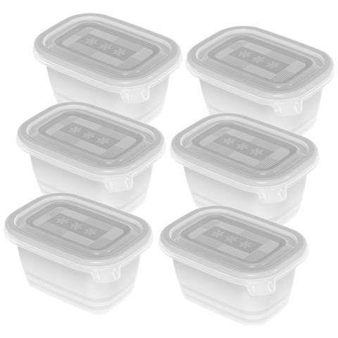1759000096 recipiente per cibo Rettangolare Scatola 0,25 L Trasparente, Bianco 6 pz - Foto 1