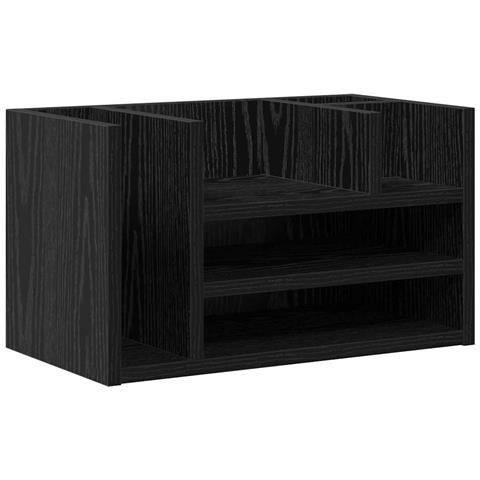Organizer per Scrivania Rovere Nero 44.5x24x25 cm Legno Ingegnerizzato - Foto 1