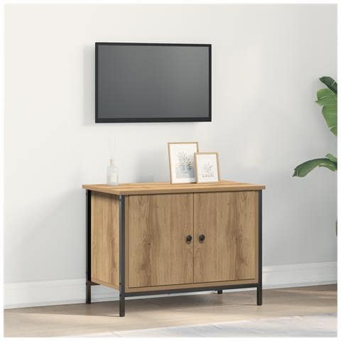 Supporto TV Rovere artigianale Truciolare 60 x 35 x 45 cm - Foto 2