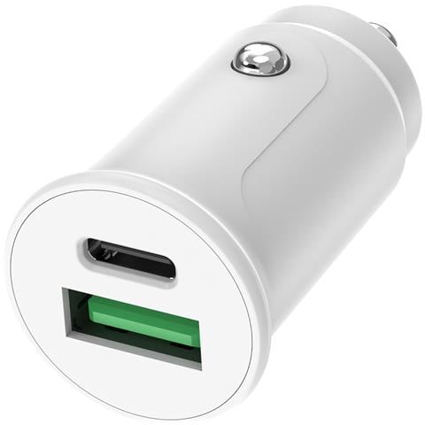 Caricabatterie Da Auto Usb-a 12 W / Usb-c 30 W Compatibile Con Power Delivery, Bianco - Foto 1