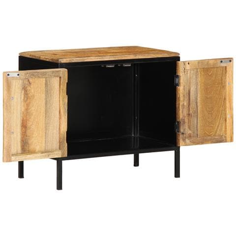 Comodino 50x30x45 cm Legno Massello di Mango Grezzo - Foto 2