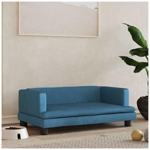 Lettino per Cani Blu 80x45x30 cm in Velluto - Foto 2