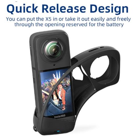 Custodia Protettiva In Silicone Per Insta360 X5: Protezione Completa Per La Tua Action Cam Grey - Foto 5