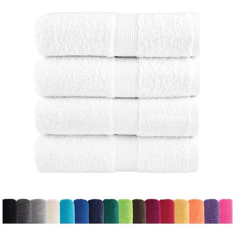 Asciugamani Ospiti SOLUND 4 pz Bianchi 30x50 cm 600gsm - Foto 2