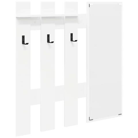 Appendiabiti a muro Bianco 100 x 10 x 100 cm Legno multistrato - Foto 1