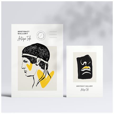 Set Di 6 Stampe Stampe Ispirate Alla Mitologia Greca E Al Culto Del Corpo Con Inchiostro Nero Per L'interior Design A3 & A4 Senza Cornice - Foto 2