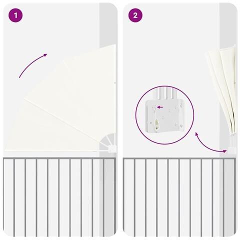 Schermo di Privacy per Balcone Crema 160 x 160 cm Tessuto - Foto 2