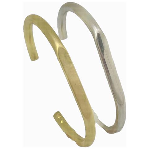 Confezione Di Braccialetti Tubolari In Argento E Oro - Foto 2