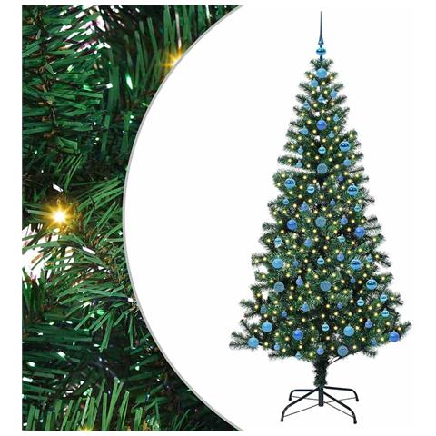 Albero di Natale artificiale con luci integrate Verde 210 cm - Foto 1