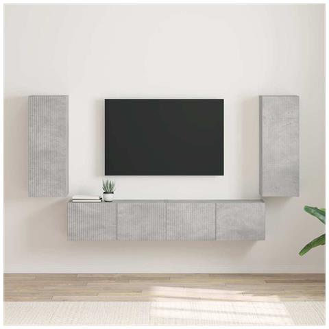 Mobile TV da parete 2 pcs Calcestruzzo 30 x 31 x 80 cm - Foto 2