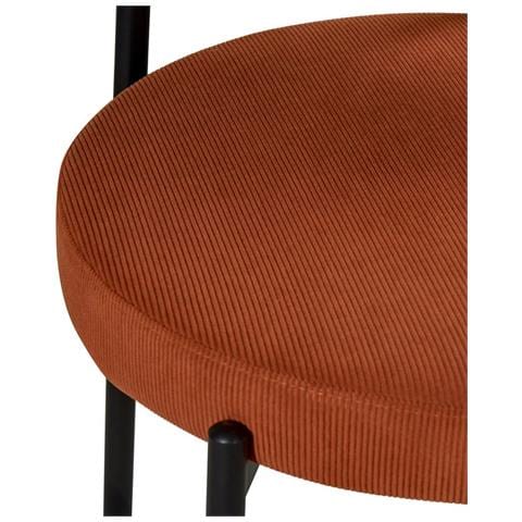 Set Di 2 Sedie Moderne In Velluto A Coste Color Terracotta Iris - Foto 2