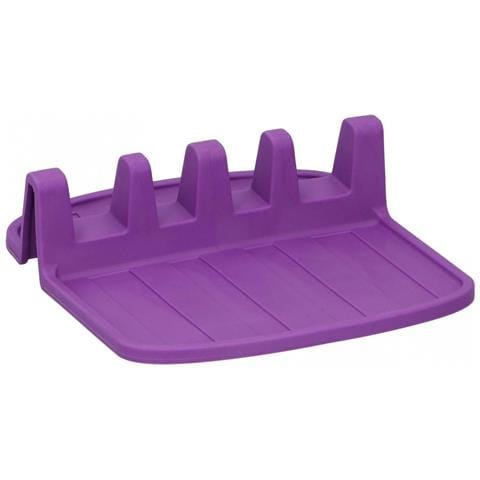 Porta Cucchiaio Compatto In Silicone Antiscivolo 15x14 Cm, Viola - Foto 1