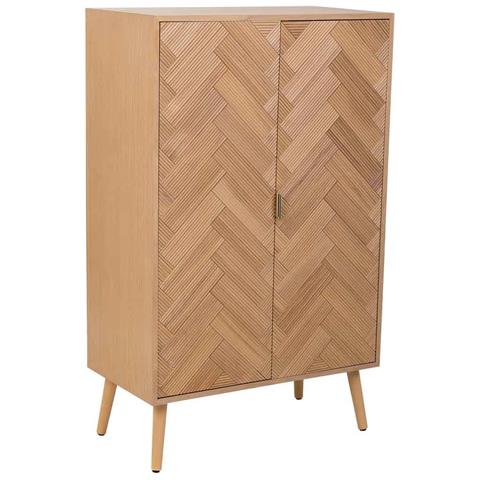 Armadio In Legno Con 2 Ante Marrone 76x42x125 - Foto 1
