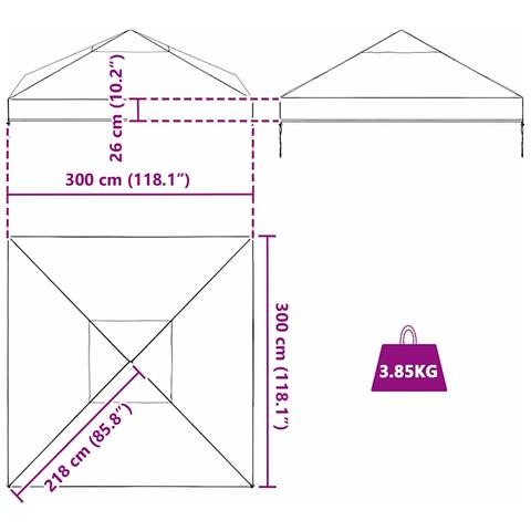 Sostituzione Copertura Gazebo Trasparente 300 x 300 x 26 cm PVC - Foto 9