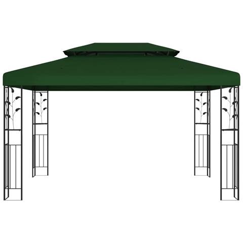Gazebo 3,97 x 2,96 x 2,68 m Verde Poliestere e Acciaio - Foto 2