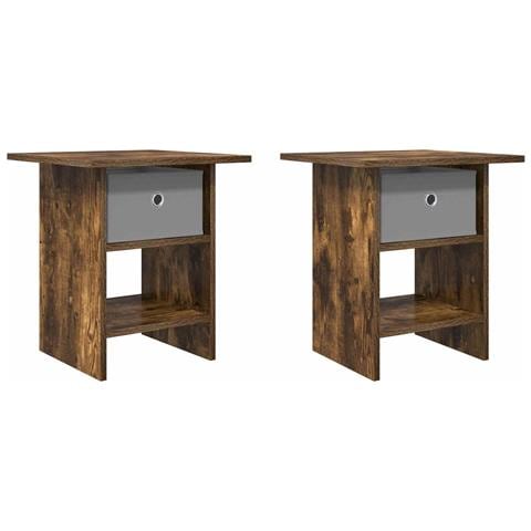 Comodino 2 pcs Rovere fumé 41 x 40 x 45 cm Legno multistrato - Foto 1
