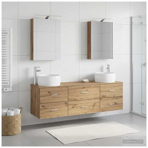 Set di mobili per il bagno 5 pcs Rovere Artigianale - Foto 2