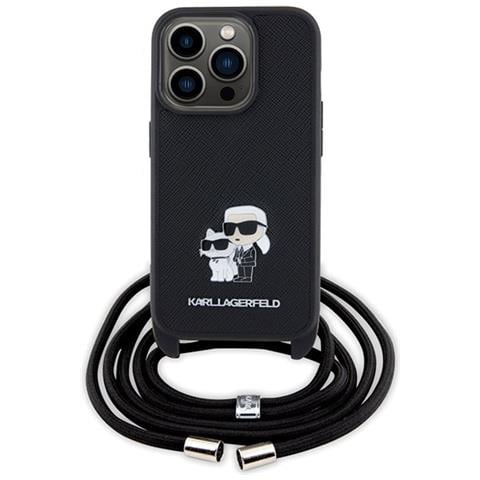 Custodia Karl Lagerfeld Crossbody Saffiano Metal Pin Karl&choupette Per Iphone 15 Pro - Foto - Foto 2