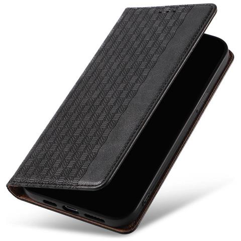 Custodia Magnetica Per Iphone 13 Pro Con Portafoglio + Mini Pendente Nero - Foto 2