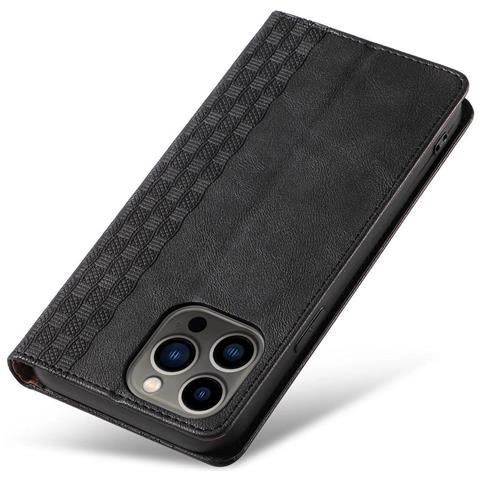 Custodia Magnetica Per Iphone 13 Pro Con Portafoglio + Mini Pendente Nero - Foto 7